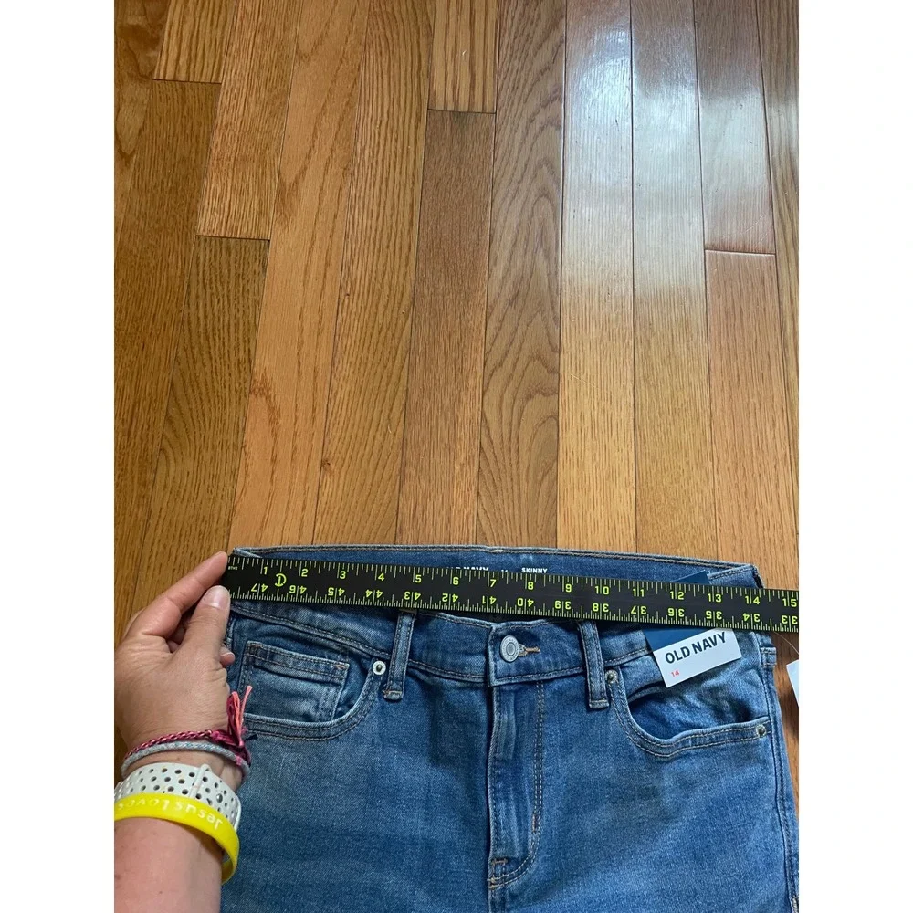Old Navy Kids Skinny Jeans Size 14 Blue Built-In Flex Adjustable Waist NWT
